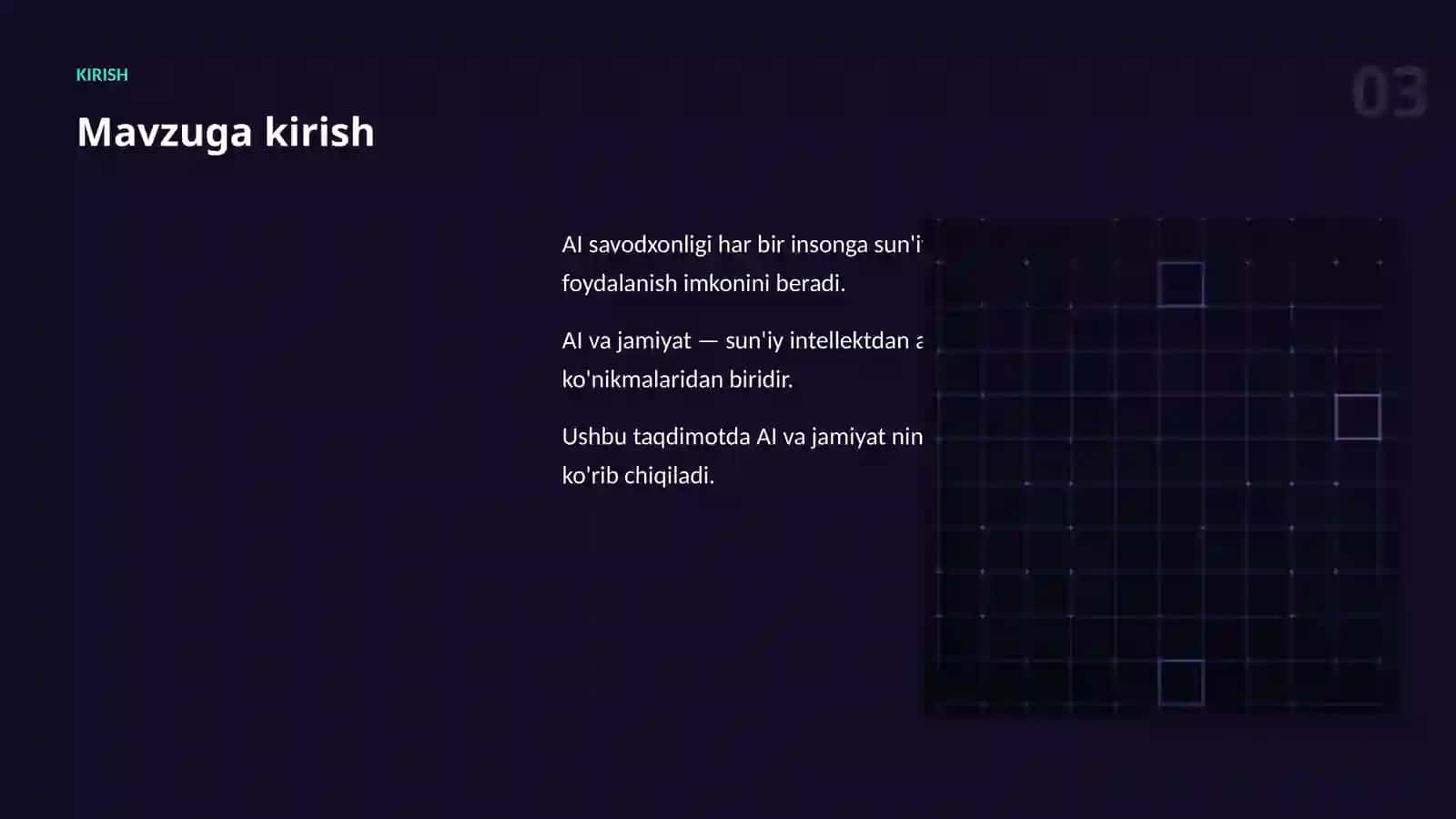 AI SAVODXONLIGI 3