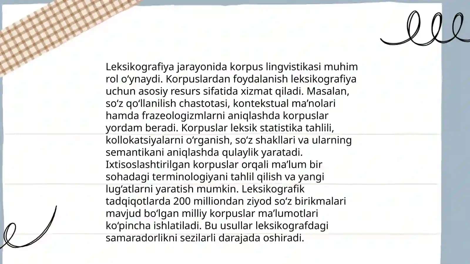 Leksikografiyada korpusdan foydalanish usullarini oʻrganish 3