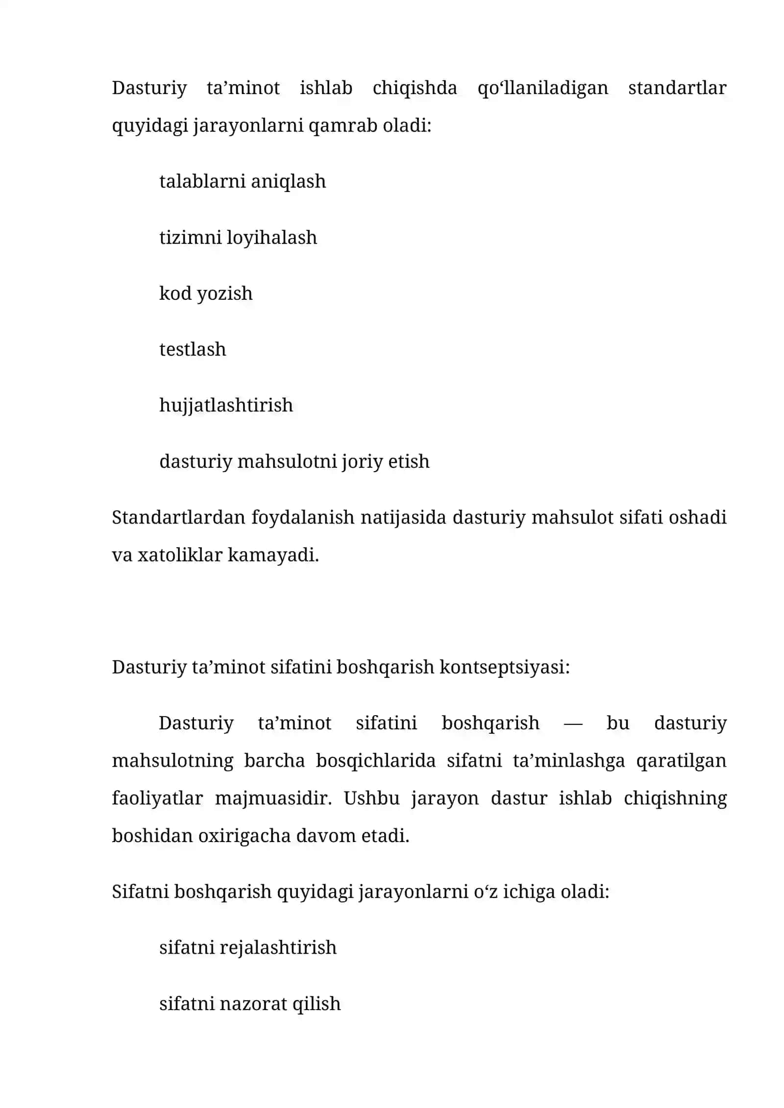 Dasturiy ta’minotni ishlab chiqish standartlari 3