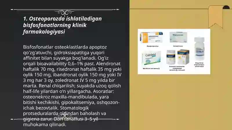 Osteoporozda ishlatiladigan dori vositalari klinik farmakologiyasi 3
