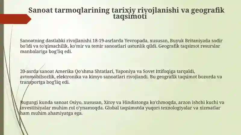 Sanoat Tarmoqlarini Joylashtirish 3