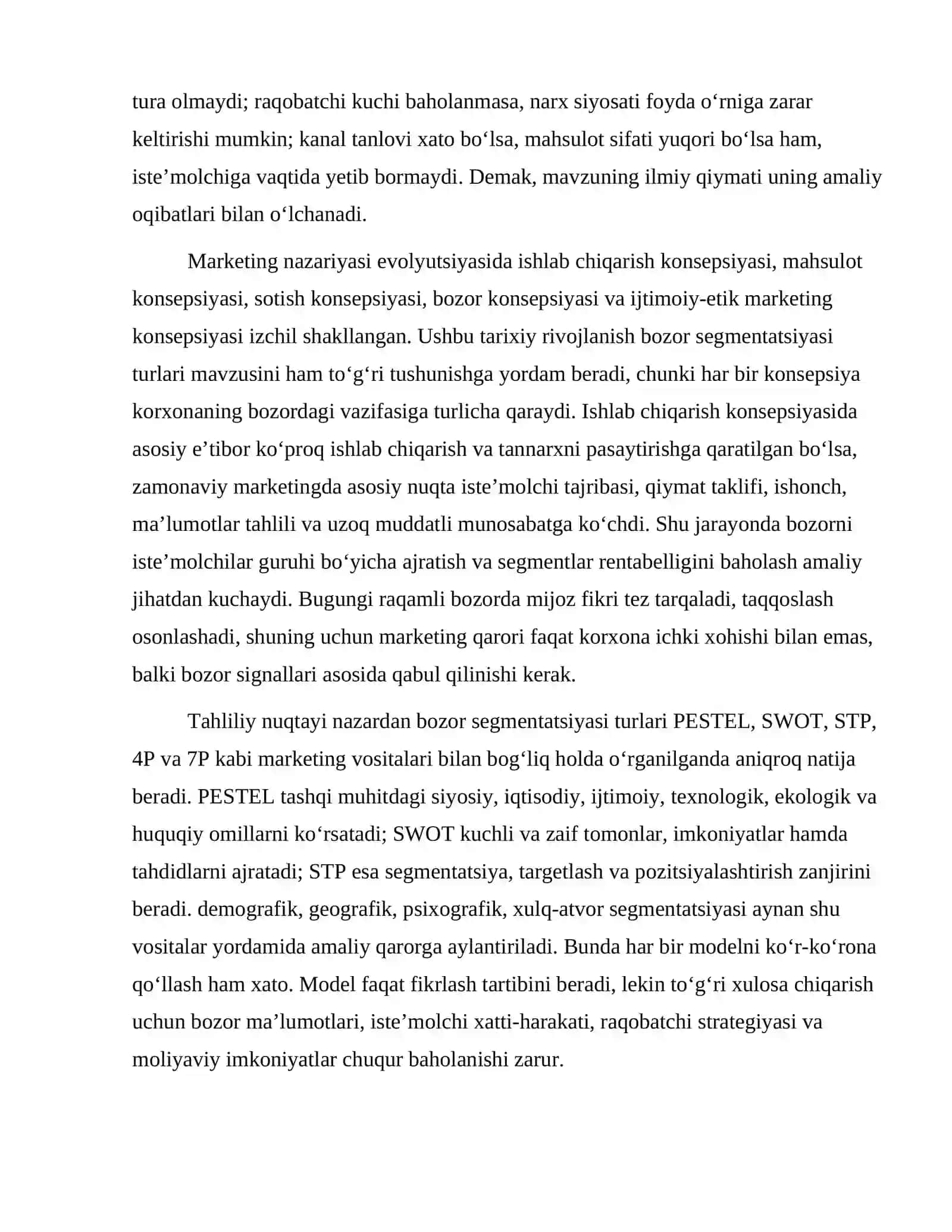 Bozor segmentatsiyasi turlari 3