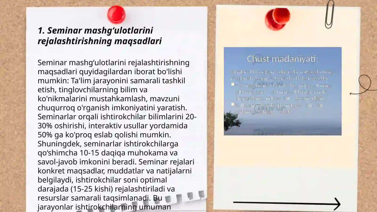 Seminar mashgʻulotlarni rejalashtirishning oʻziga xosligi 3