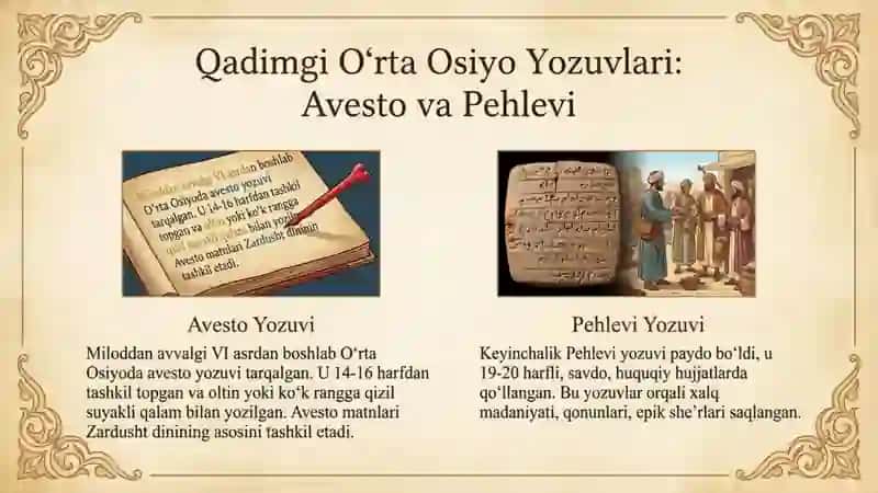 O‘rta Osiyo xalqlarining yozuv tarixi. Yozuvning hozirgi ko‘rinishlari 3