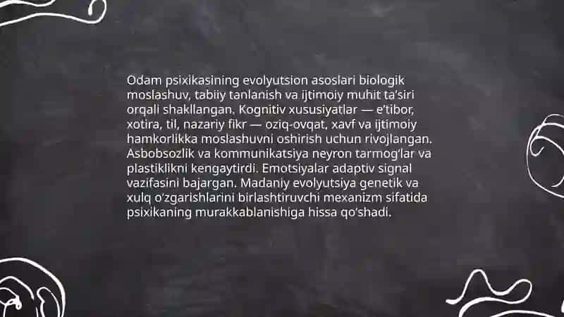 Odam psixikasining paydo bo'lishi va taraqqiyoti 3