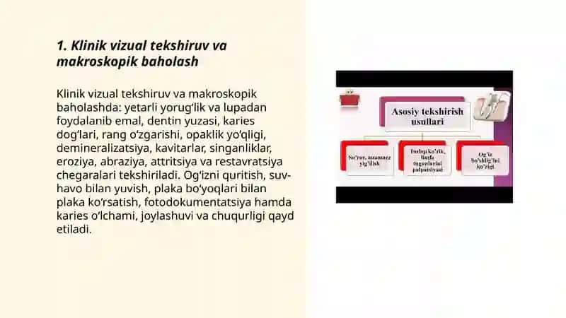 Tish qattiq toõqimasi kasalliklarida asosiy va qõshimcha tekshirish usullari Muhammatqulov Doston 3