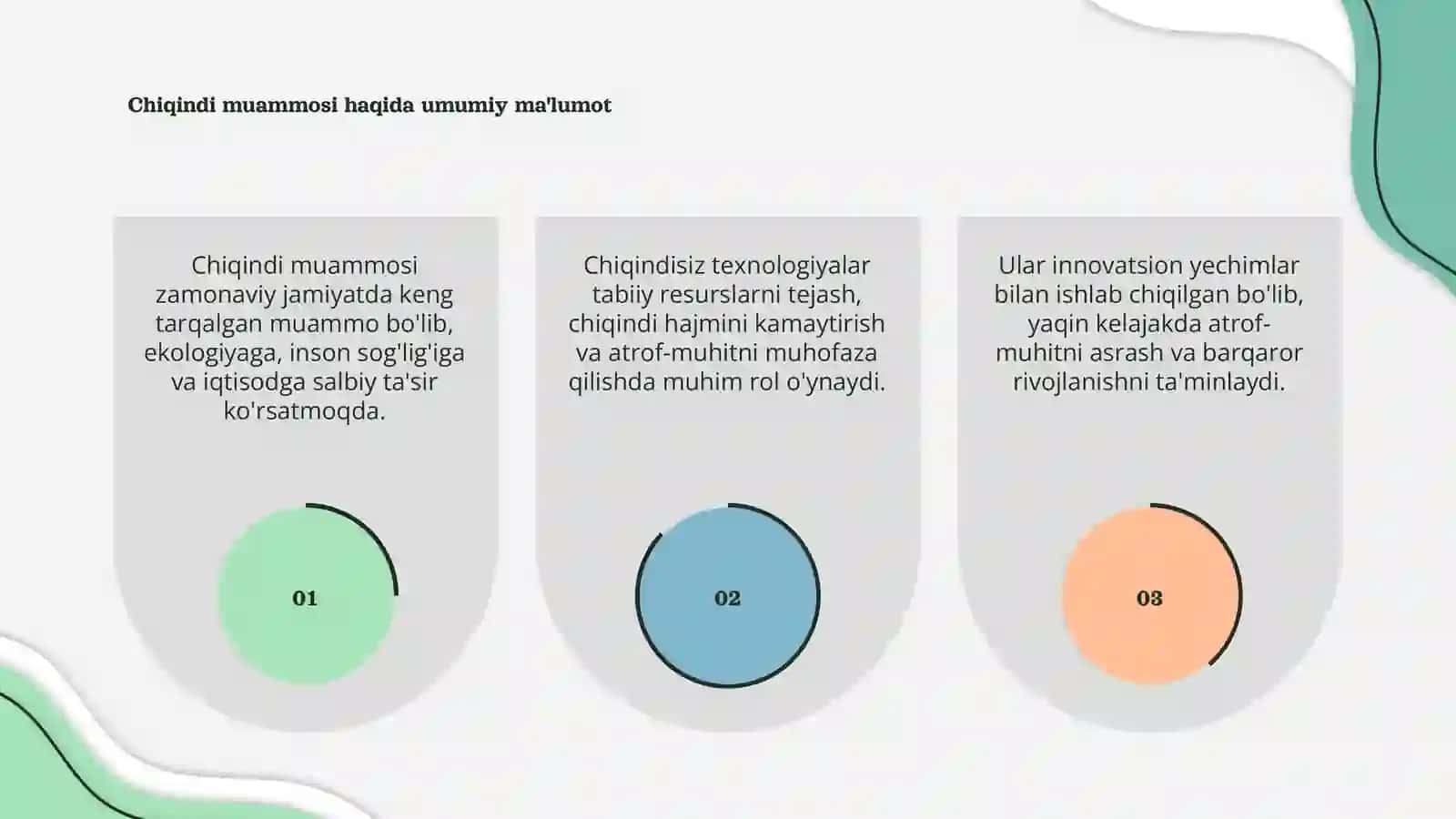 Chiqindi muammosi va chiqindisiz texnologiyalar 3