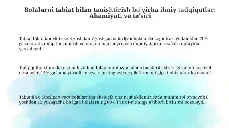 Bolalarni tabiat bilan tanishtirishga oidilmiy tadqiqotlar 3