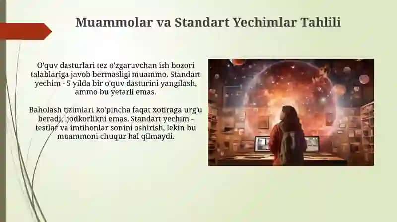 Muammolar va Standart Yechimlar Tahlili 3