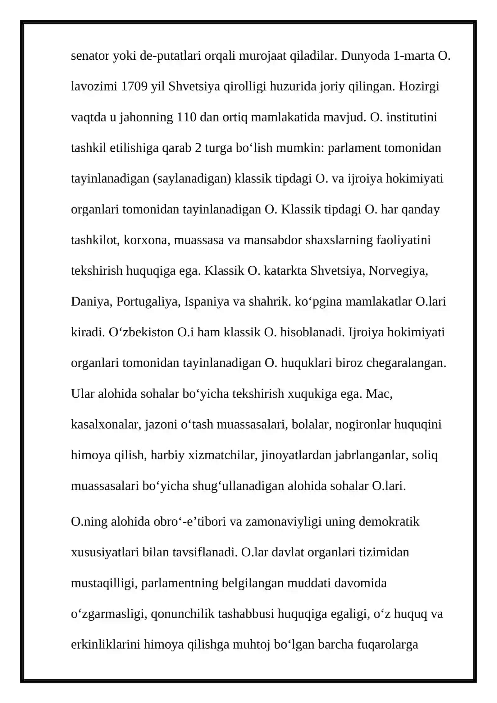 Ombudsman instituti. Milliy ombudsman 3