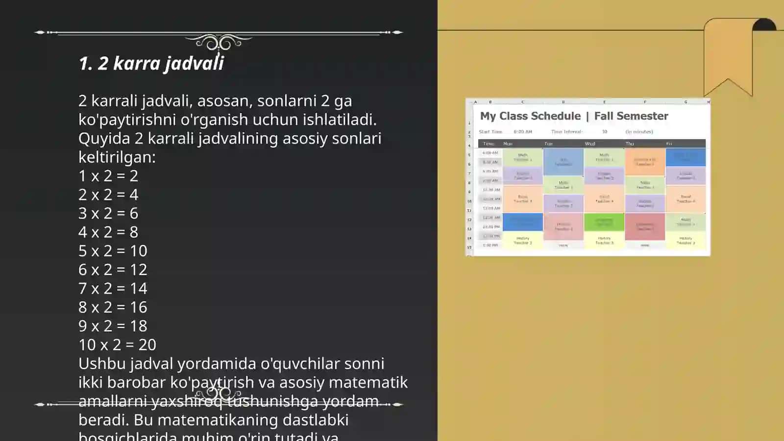 2 karrali jadvali 3