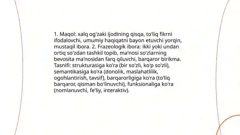 Xalq maqollari va frazeologik iboralardan foydalanish mahorati 3