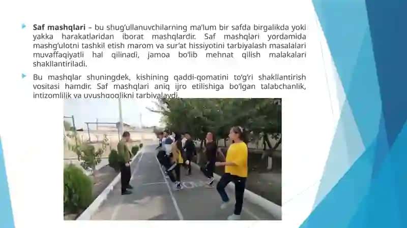 Saf mashqlarining umumiy qoidalari 3
