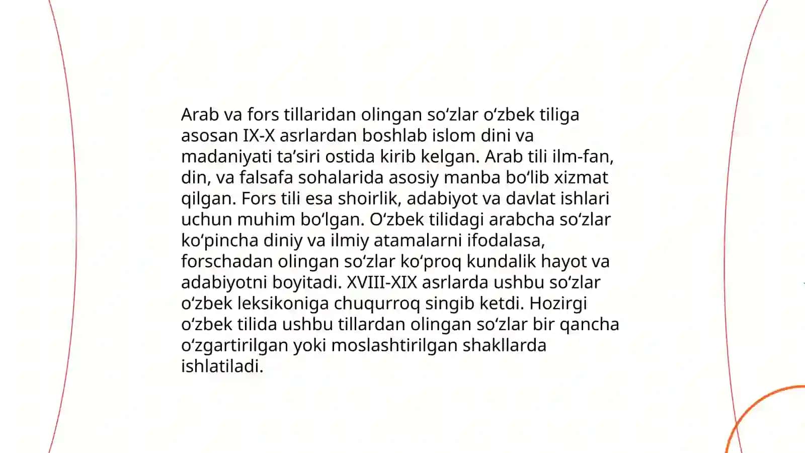 Oʻzbek shevalarida arab va fors tillaridan olingan soʻzlarning ishlatilishi 3