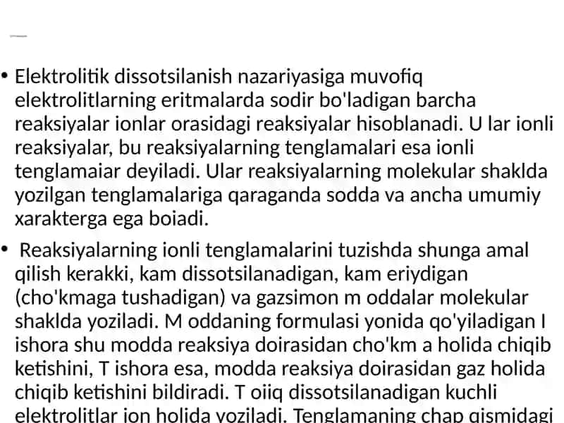 Ionlireaksiyalar va ionlim uvozanatnisiljishi 3
