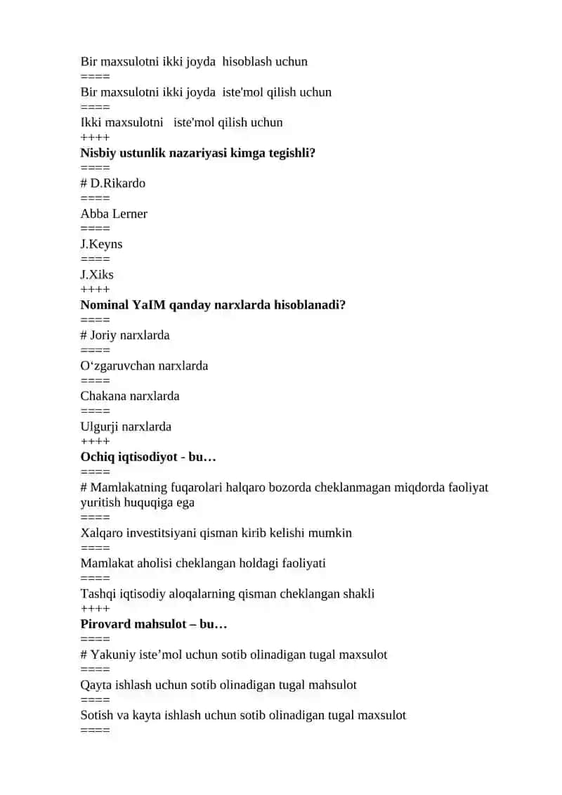MAKROIQTISODIYOT FANIDAN TEST SAVOLLARI 3