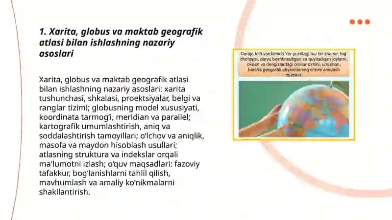 Xarita, globus va maktab geografik atlasi bilan ishlash metodikasi 3