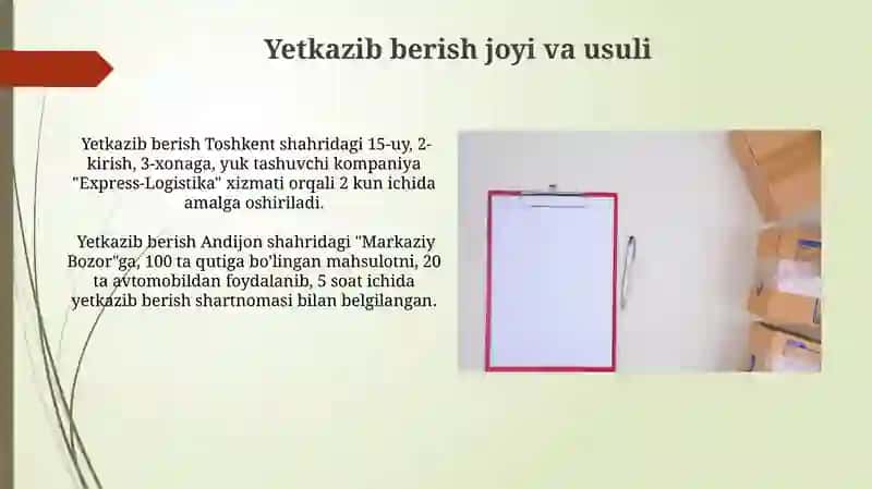 Maxsulot yetkazib berish shartnomasi 3