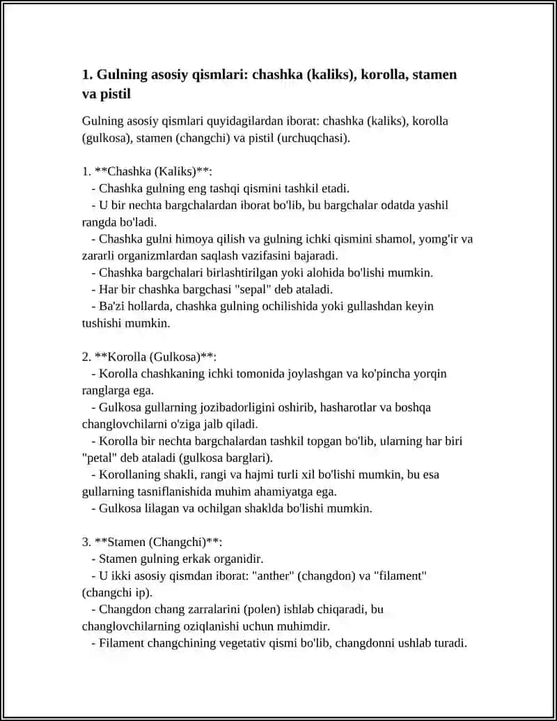 GUL TUZILISHI, TO'PGULLAR VA ULARNING KLASSIFIKATSIYASI 3