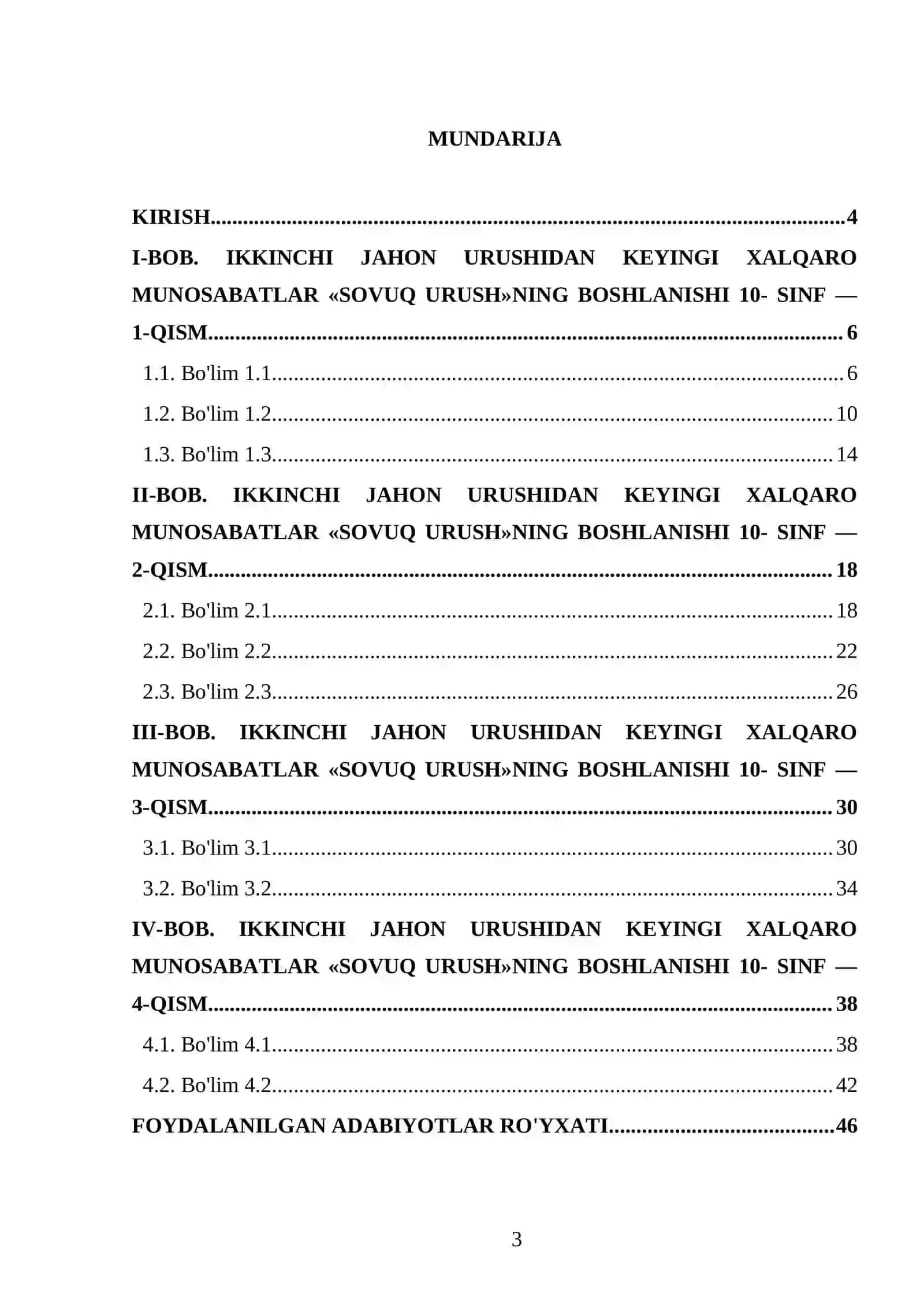 IKKINCHI JAHON URUSHIDAN KEYINGI XALQARO MUNOSABATLAR «SOVUQ URUSH»NING BOSHLANISHI 10- SINF 3