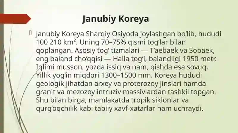 Koreya, Turkiya, Singapurtabiiy geografiya va geografiya taʼlimining holati qoʻllaniladigan metodika ning tasnifi 3