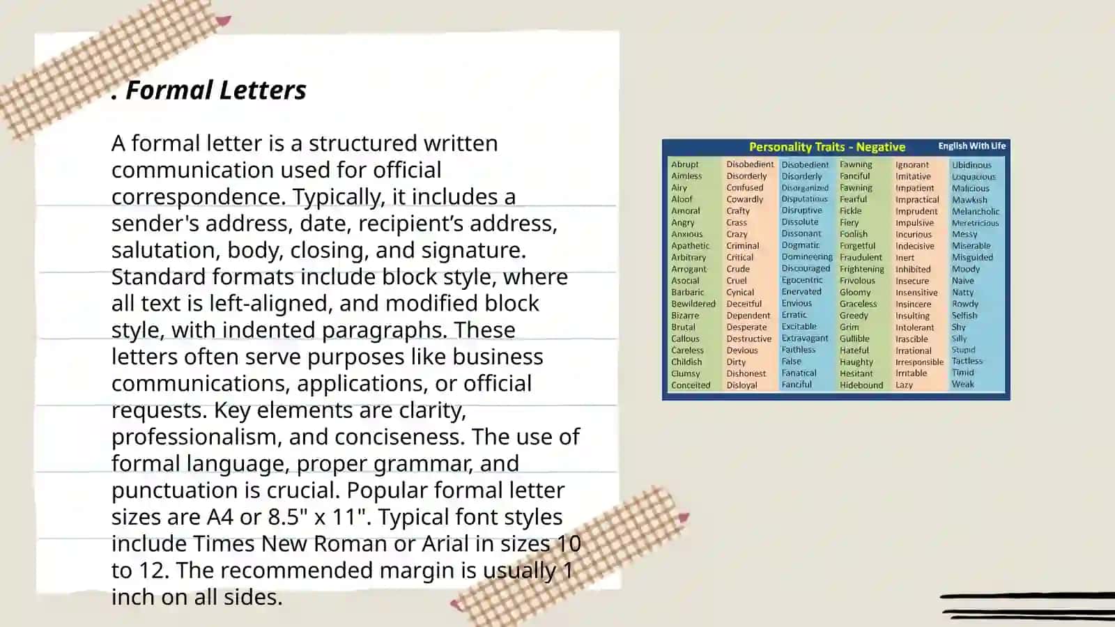 Types of letters 3