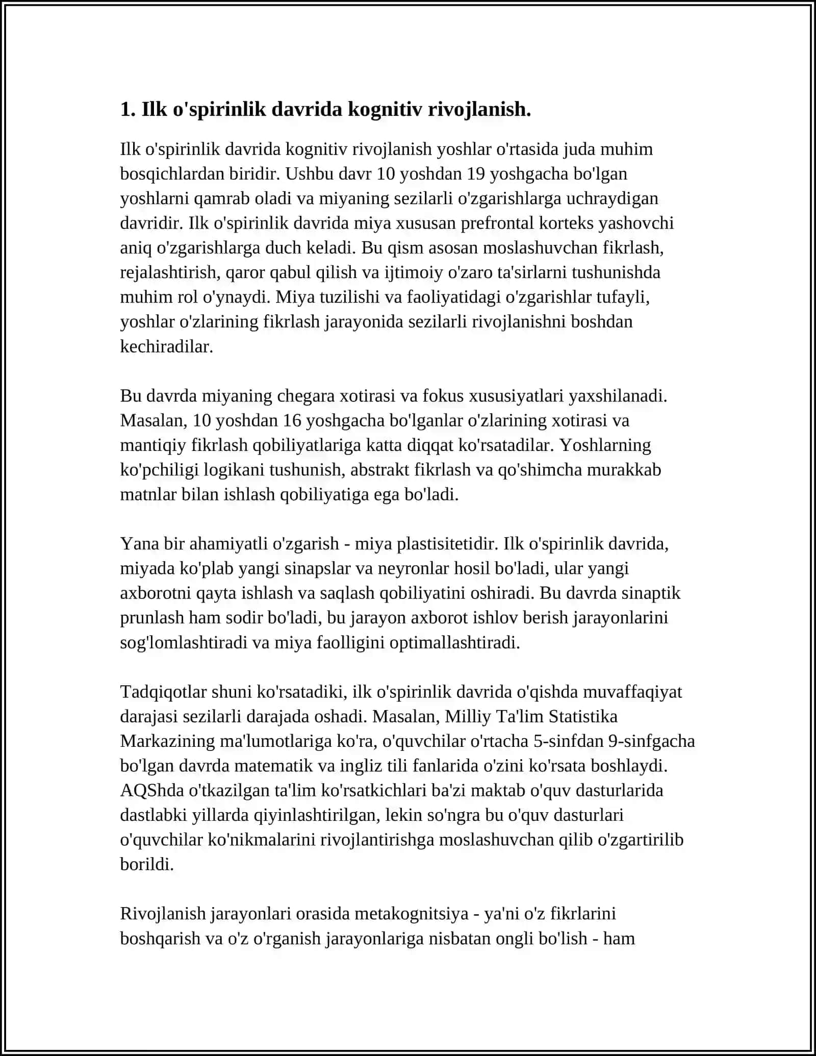 ILK OSPIRINLIK DAVRIDA PSIXOLOGIK JARAYONLARNING SHAKLLANISH XUSUSIYATLARI 3