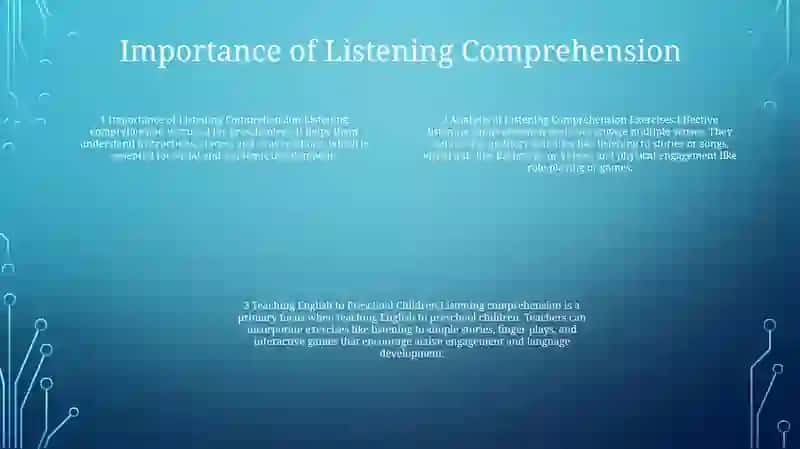 Analysis Of Listening Comprehension Exercises In Teaching English To Preschool Children 3