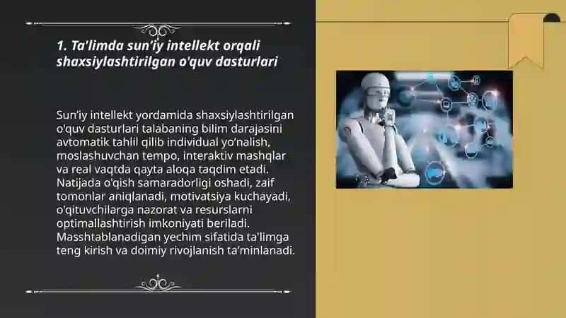 Ta'limda Sunʼiy Intellekt Orqali Shaxsiylashtirilgan O'quv Dasturlari 3