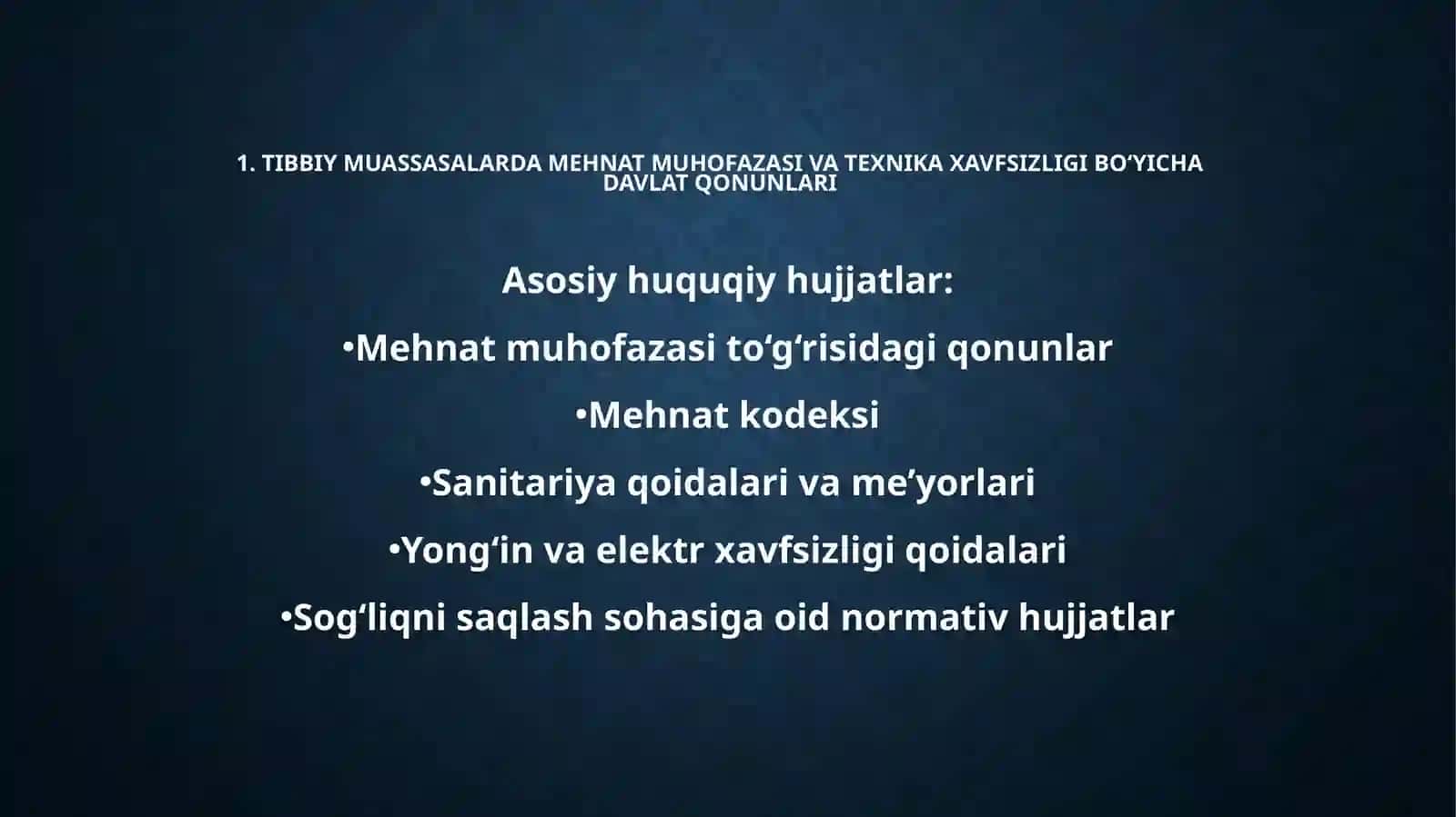Tibbiymuassasalardamexnatmuhofazasivatexnikaxavfsizligi 3