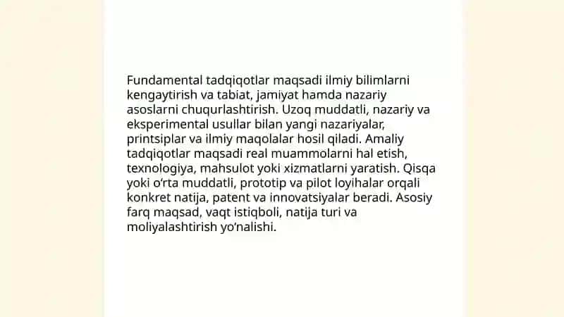 Ilmiy tadqiqotlarning turlari (klassifikatsiyalanishi), strukturasi va bosqichlari 3