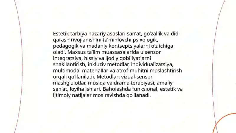 Estetik tarbiya va uni tashkil etish yóllari 3