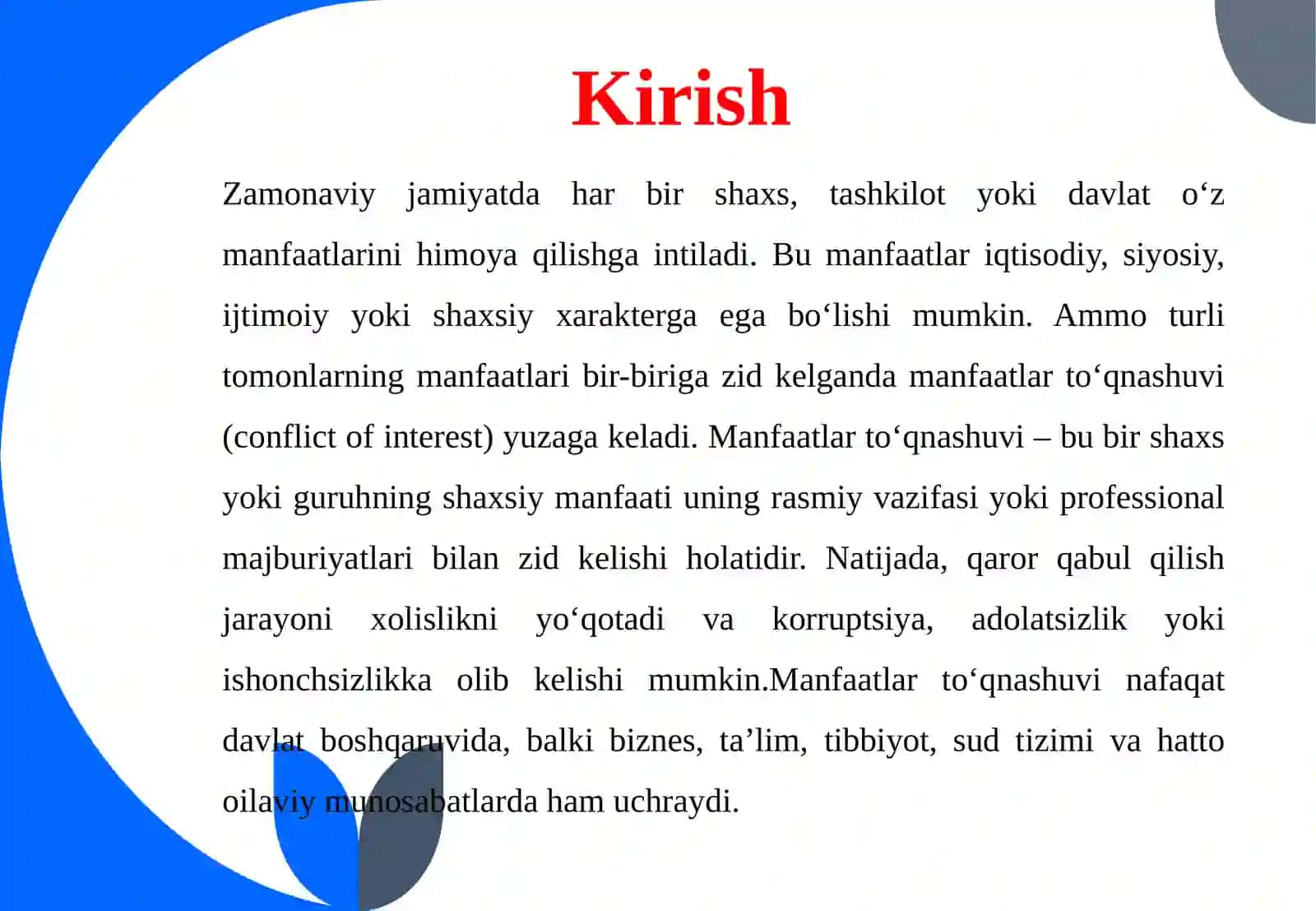 MANFAATLAR TO‘QNASHUVI VA UNING OLDINI OLISH CHORALARI 3