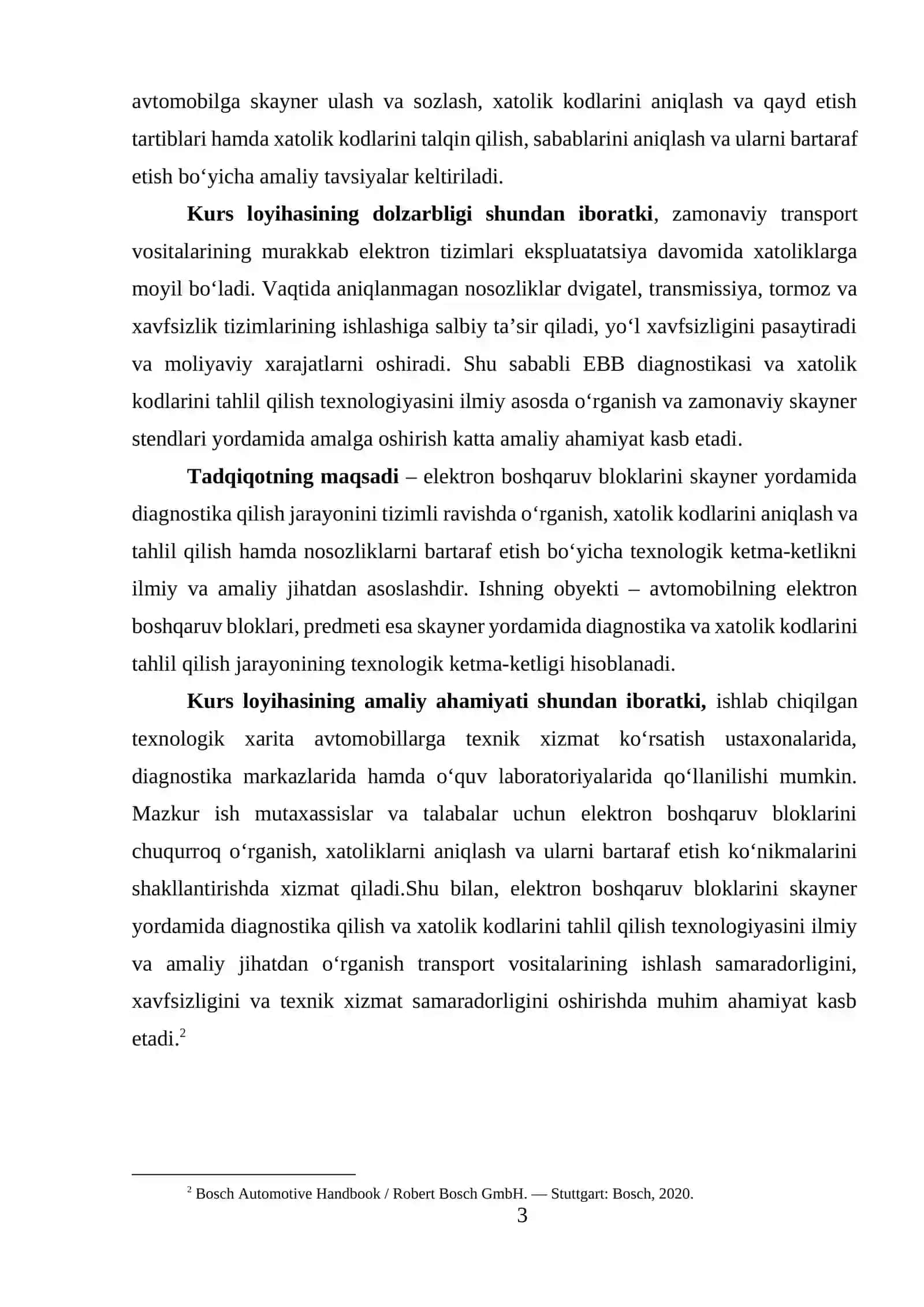 Elektron boshqaruv bloklarini skayner yordamida diagnostika qilish va xatolik kodlarini tahlil qilish texnalogik xaritasi 3