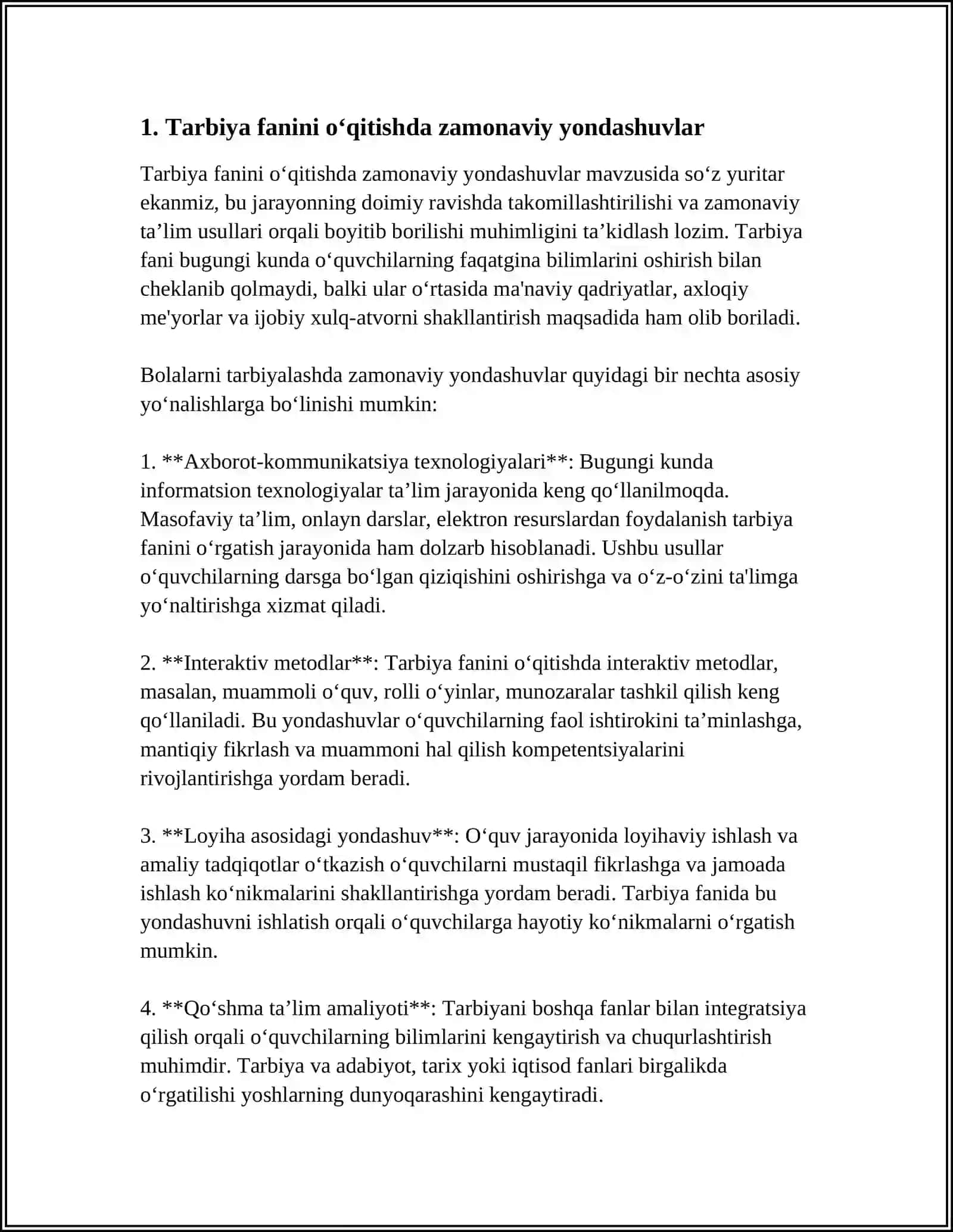 TAʼLIM TIZIMIDA TARBIYA FANINI OʻQITISH TEXNOLOGIYALARI 3