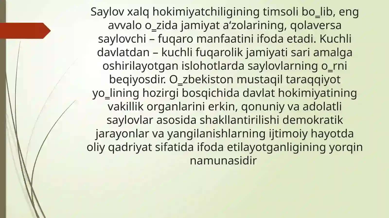 SAYLOV HUQUQI ERKINLIGI – FUQAROLIK JAMIYATINING SHARTI 3
