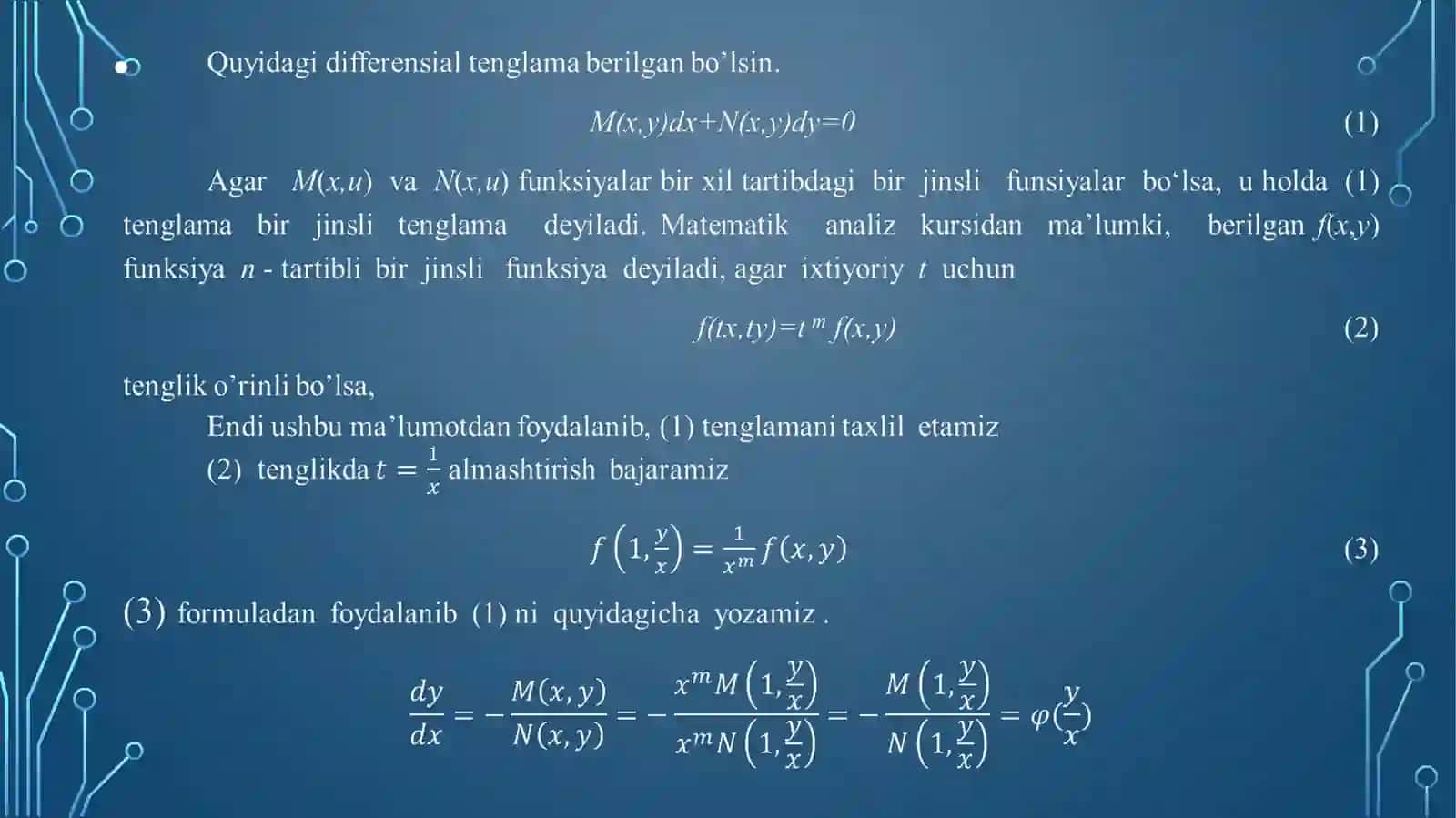 DIFFERENSIAL TENGLAMALAR TAQDIMOTI 3