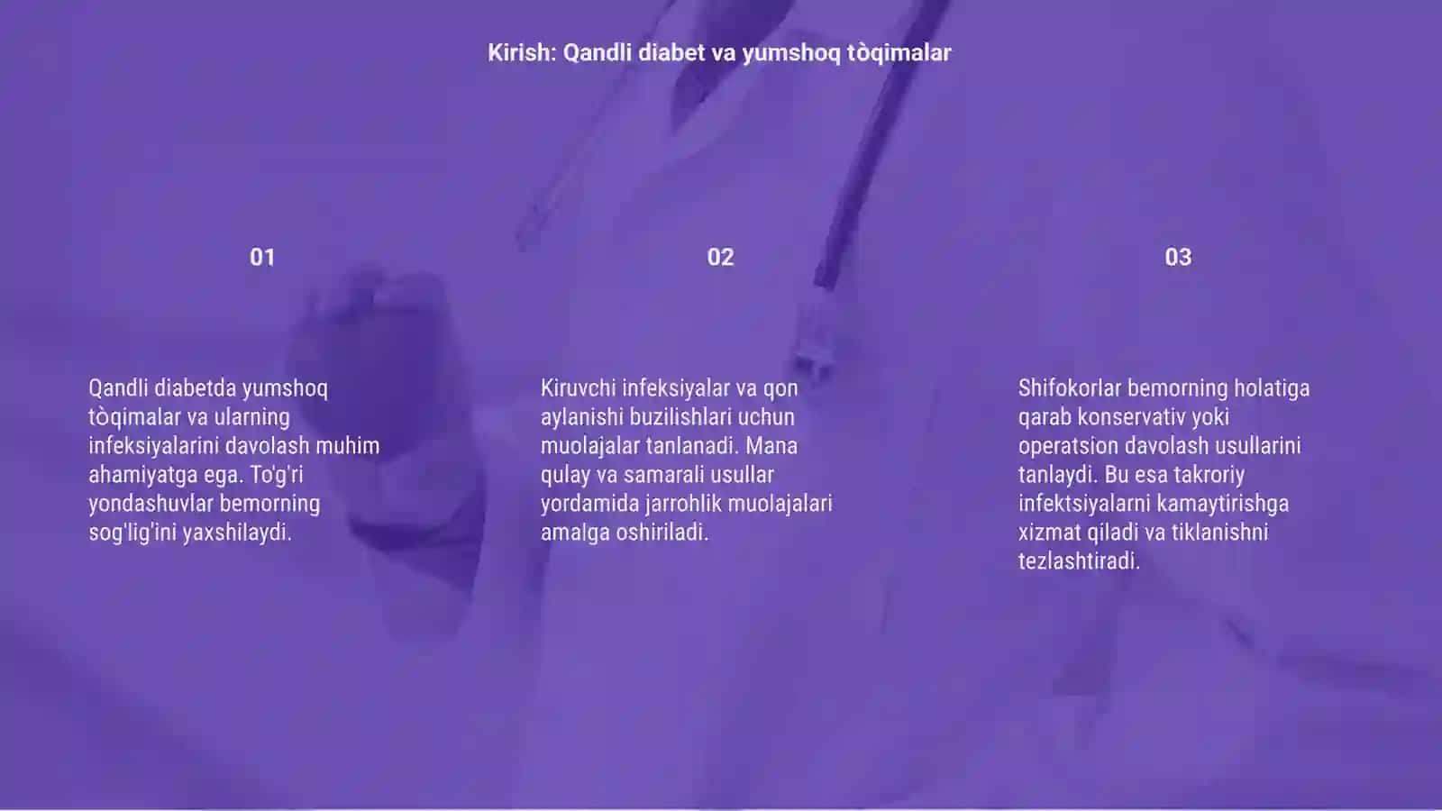 Qandli deabetda bemorlarda yumshoq tòqimalar xirurgik infeksiyasini davolash usullari 3