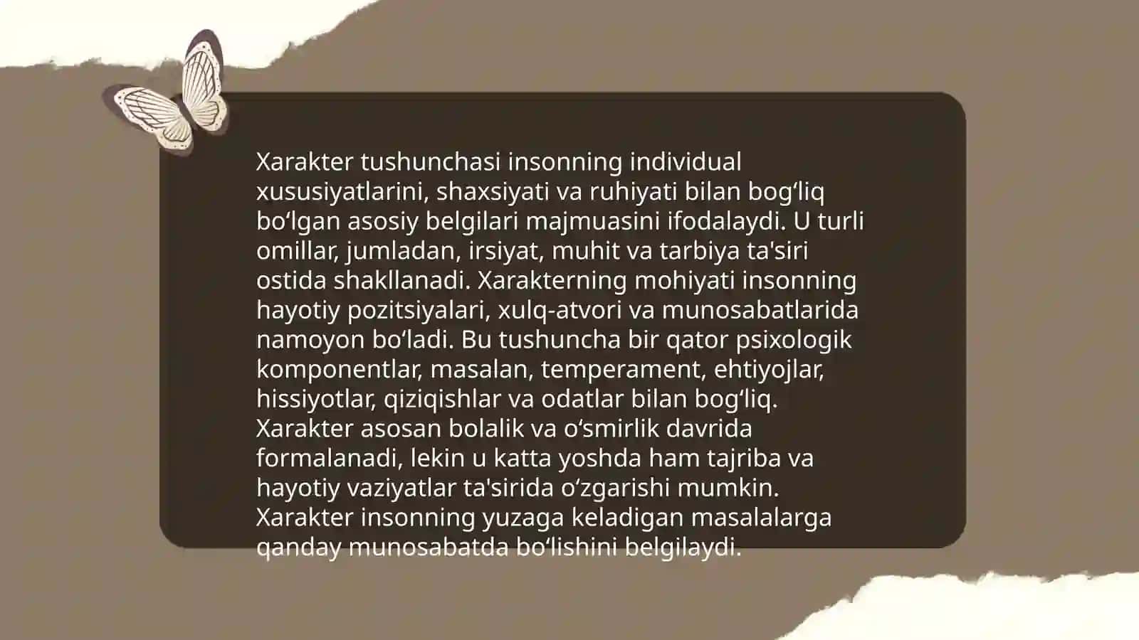 Xarakter va temperament o`rtasidagi farq. Xarakterning shakllanishi 3