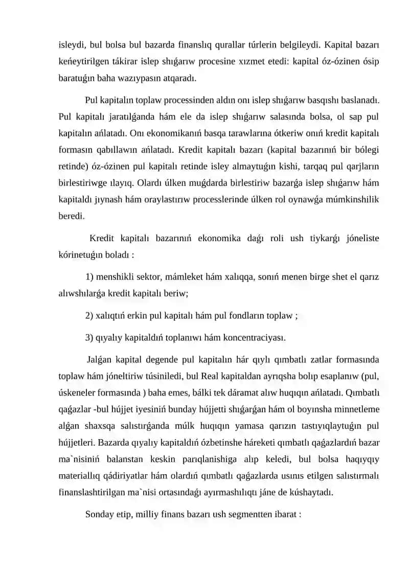 Finans bazarı túsinigi jáne onıń dúzilisi 3
