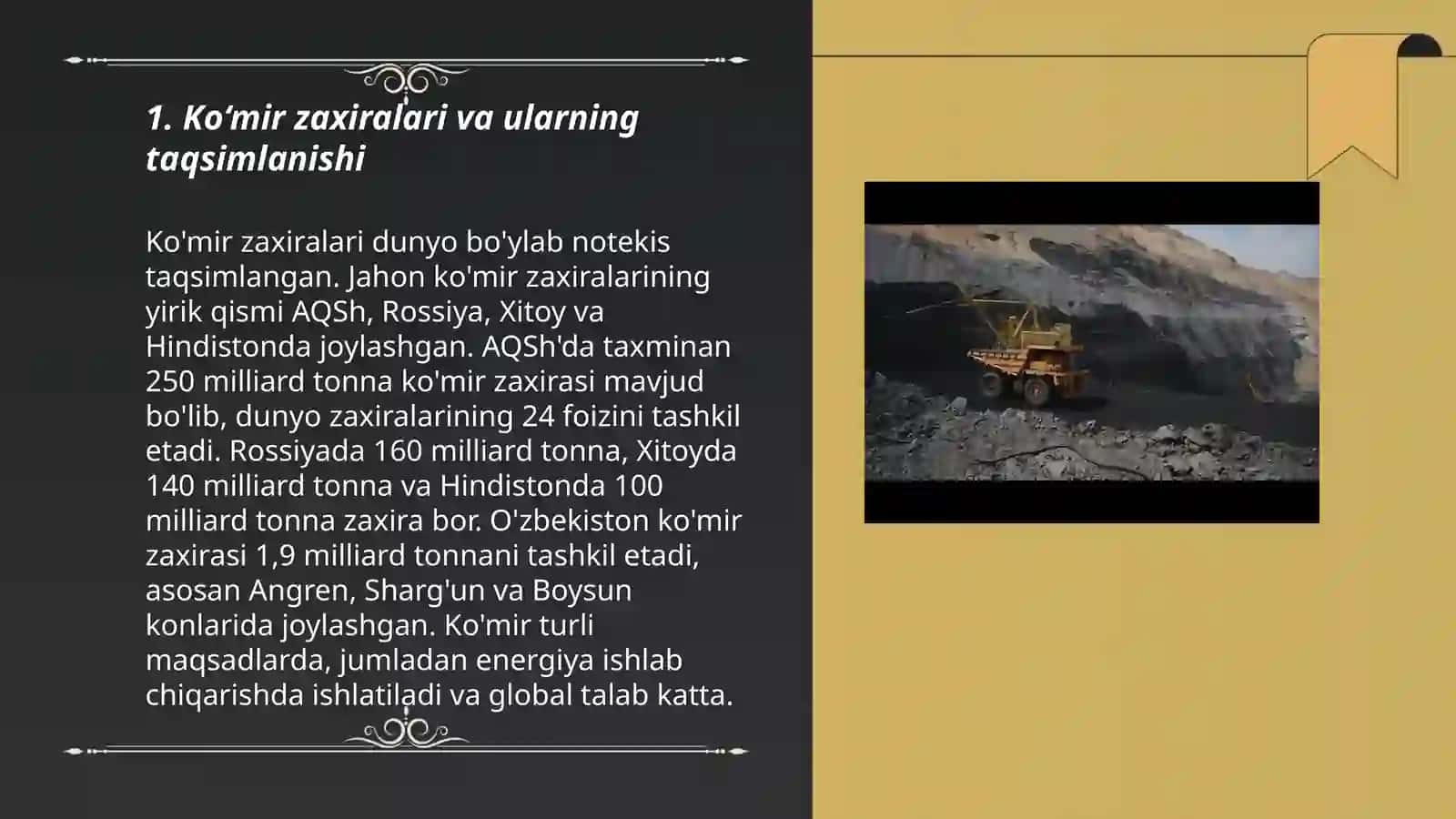 Ko'mir zaxiralari va ularning taqsimlanishi 3