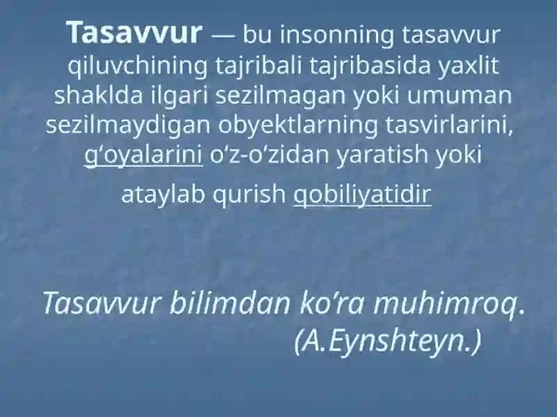 Tasavvurning mohiyati 3