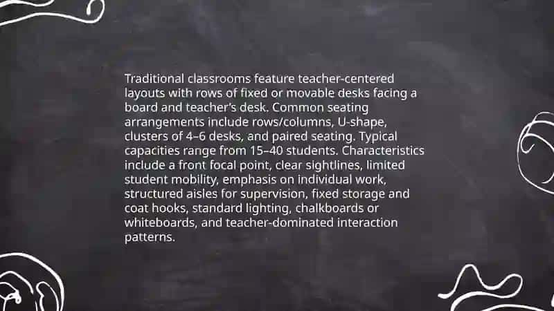Traditional classrooms and seating arrangements 3