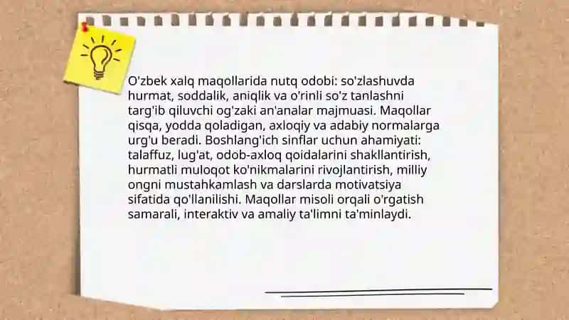 O'zbek xalq maqollarida nutq odobining aks etishi 3