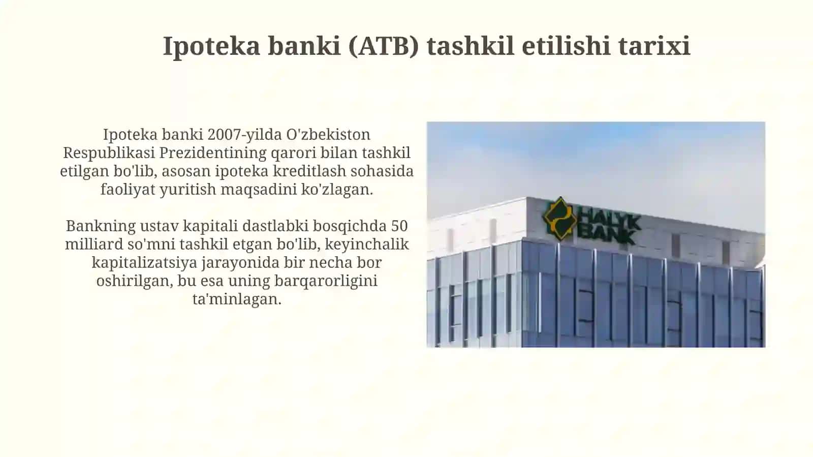Ipotekabank (ATB) tashkiltopishi,xizmatlari,foyda-zararlari 3