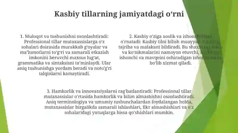 Professional Tillar Va Ularning Milliy Tilda Asosiy Xususiyatlari 3