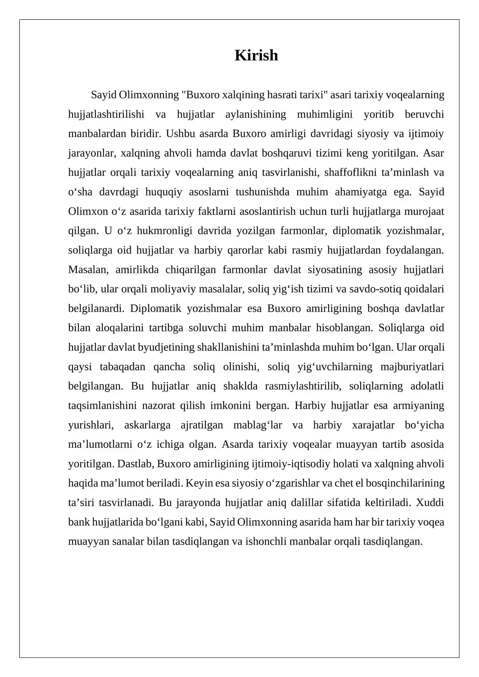 Sayid Olimxonning "Buxoro xalqining hasrati tarixi" asari 3