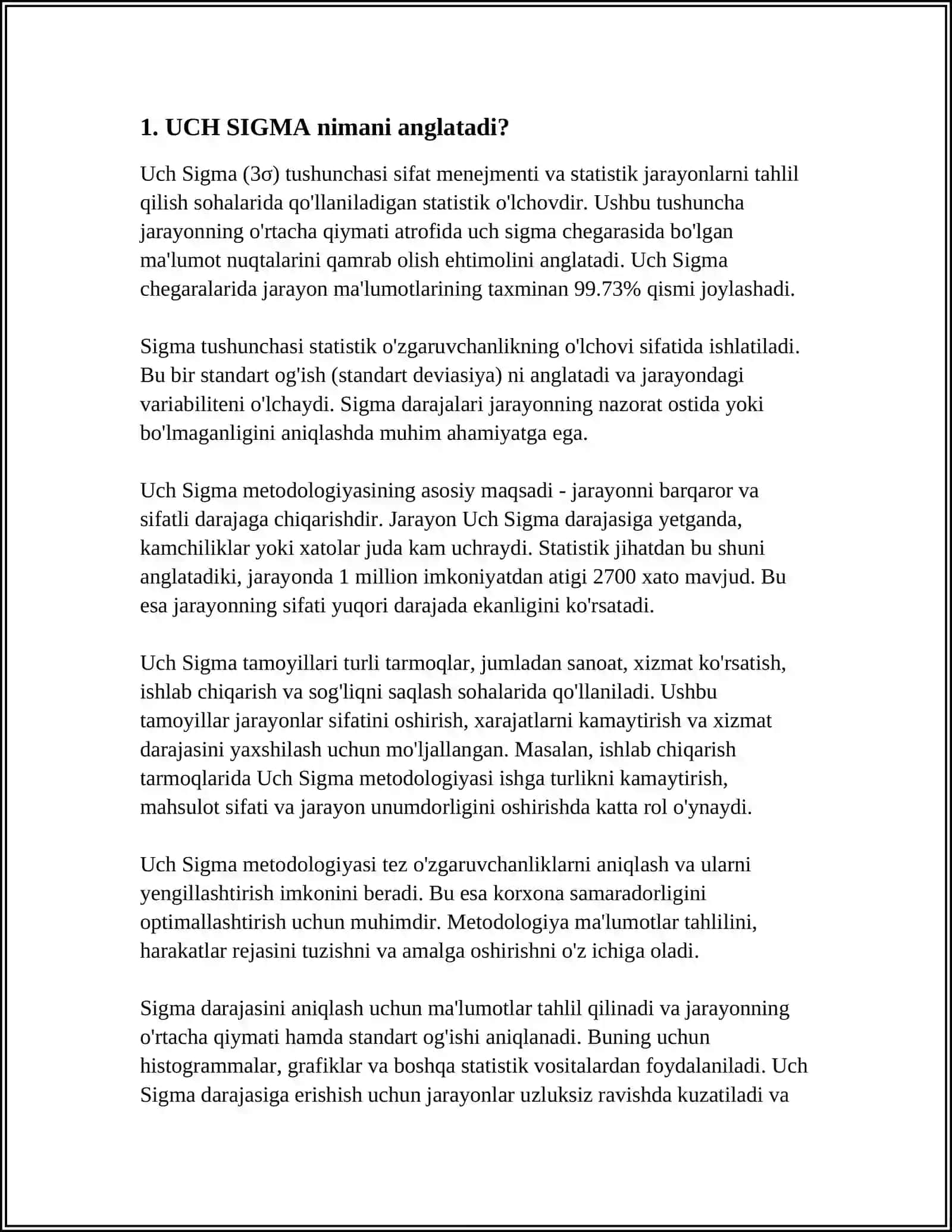 UCH SIGMA QOIDASI 3