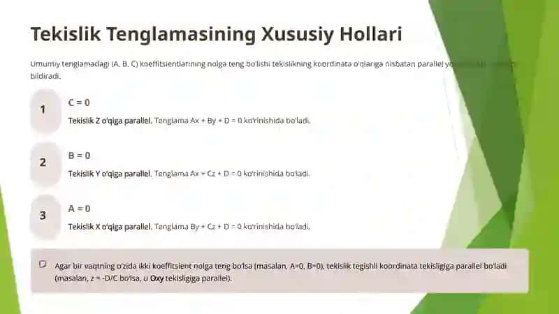 FAZODA TEKISLIK TENGLAMALARI 3
