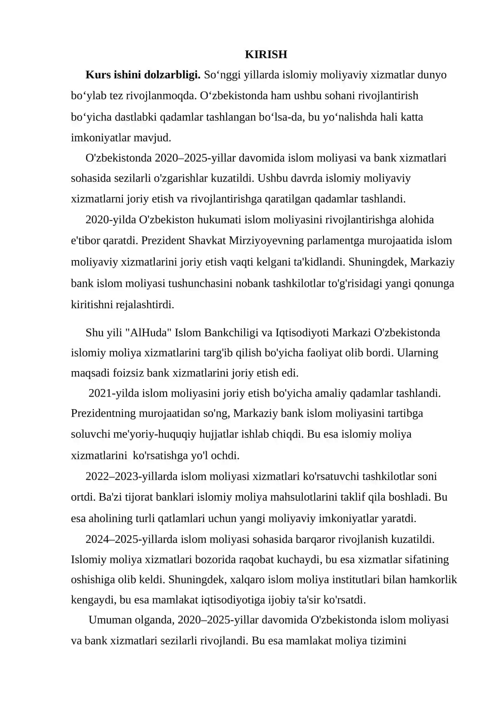 Tijorat banklarida islom bank hizmatlarini joriy etish 3